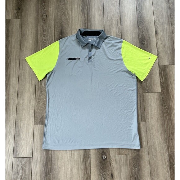 Nike Golf Dri Fit Tour Performance Polo Shirt Men's Size XXL Gray/Green - Picture 1 of 10